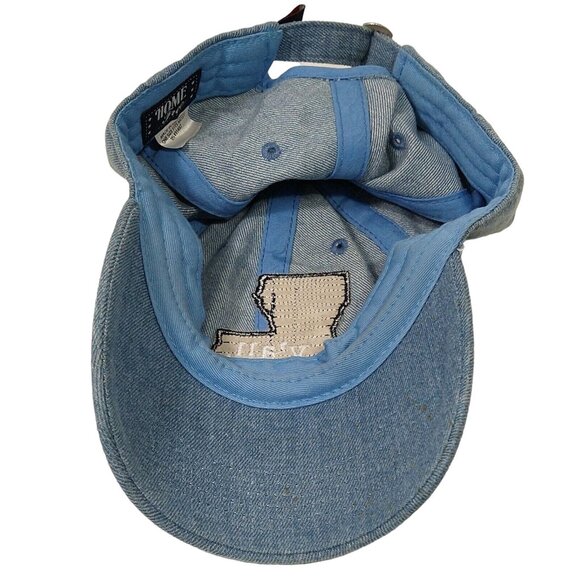 Home Free Louisiana Y'all Denim Baseball Cap Women One Size Broken-in Ripped - Picture 5 of 7
